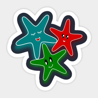 Colourful starfish Sticker